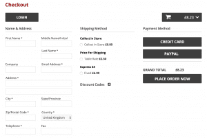 Single cart checkout example
